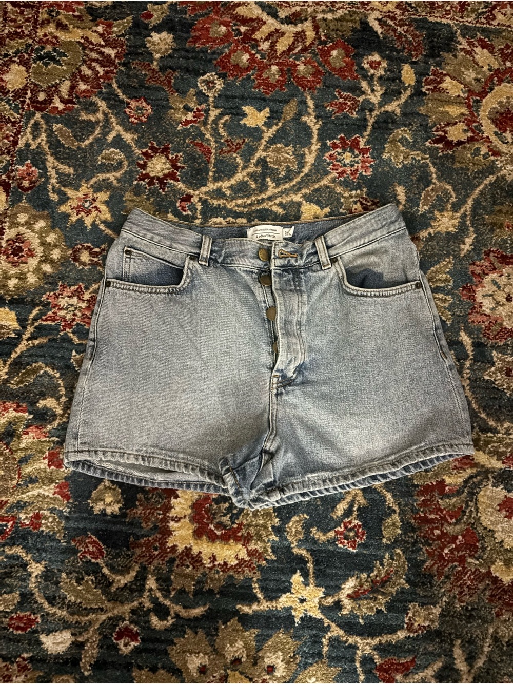 Light Blue High-Rise Button-Fly Denim Shorts And Other Stories
